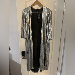 Torrid Shimmering Silver Cape Jacket